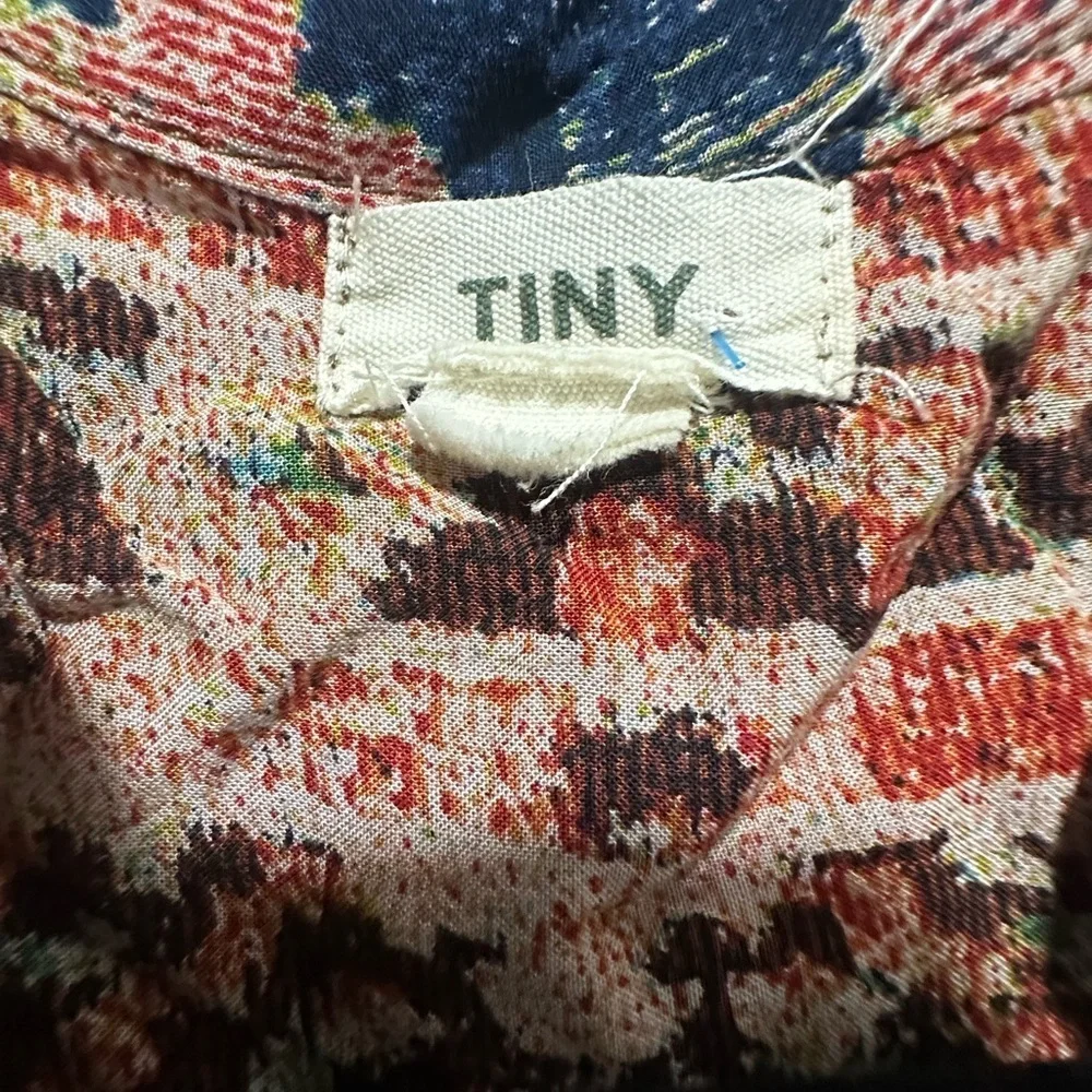Anthropologie Tiny Paquerette Boho Floral Colorful Cowgirl Shirt Dress Size XS - Picture 3 of 4
